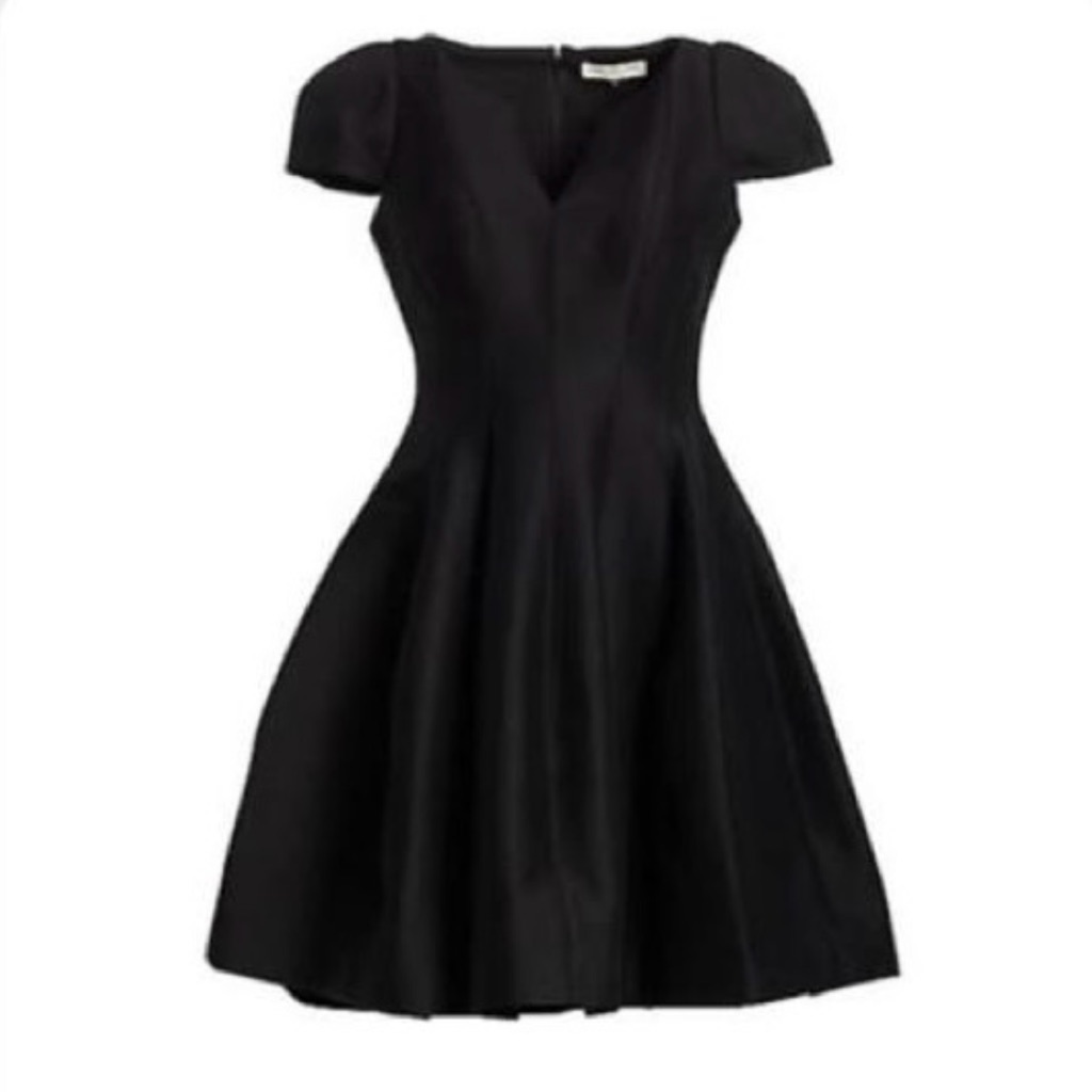 Halston Heritage Black Fit And Flare Mini Dress